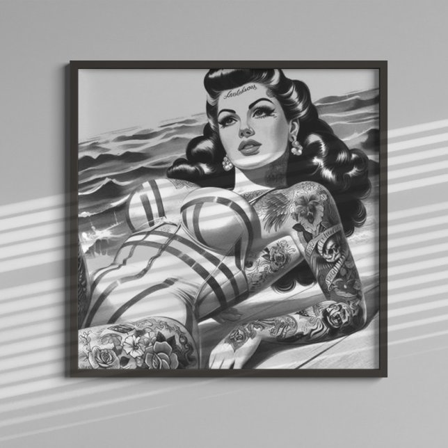 Retro Tattooed Pin-up Poster (Skapare uppladdad)