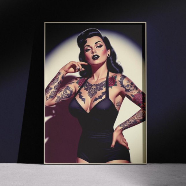 Retro Tatuerad Pin-up Poster (Skapare uppladdad)