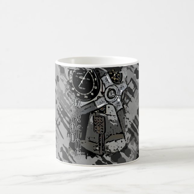 Retro-Tävla - grått-stänk Kaffemugg (Center)