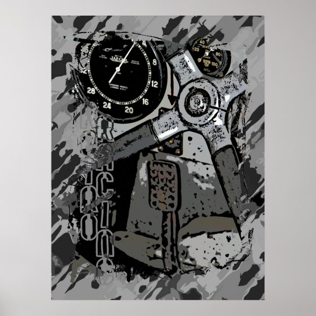 Retro-Tävla - grått-stänk Poster (Framsidan)