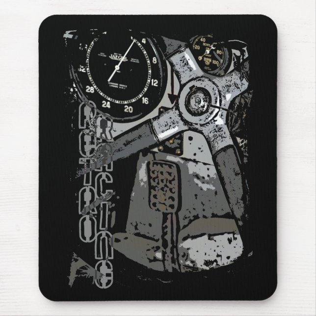 Retro Tävla Oldtimer-detaljgrafik - design Musmatta (Framsidan)