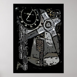 Retro Tävla Oldtimer-detaljgrafik - design Poster
