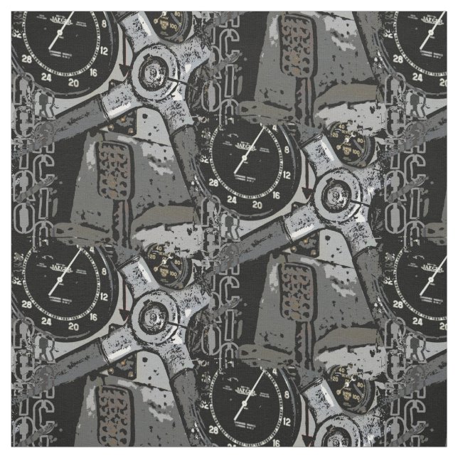 Retro Tävla Oldtimer-detaljgrafik - design Tyg (Provkarta)