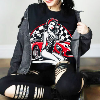 Retro-Tävla-Pin-up T Shirt