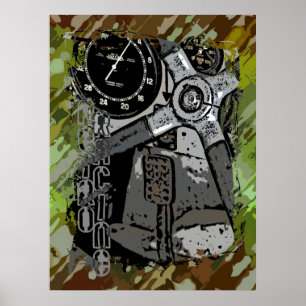 Retro-Tävla - stänk grönt Poster