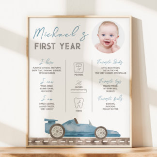 Retro Tävling-bildsfotomilstolpstecken Poster