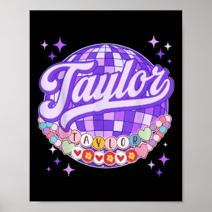 Retro Taylor First Namn Personlig Vänskap Br Poster