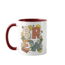 Retro Tea Brew Herb Design