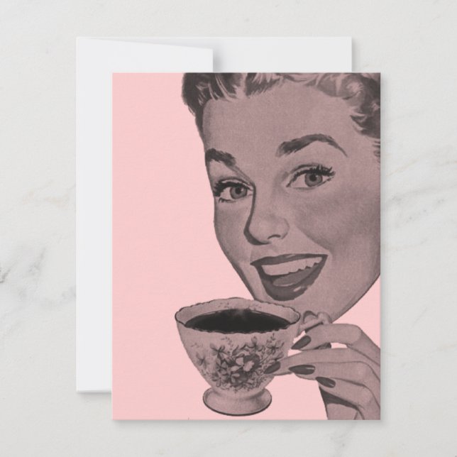 Retro Tea Party Inbjudningar (Framsida)