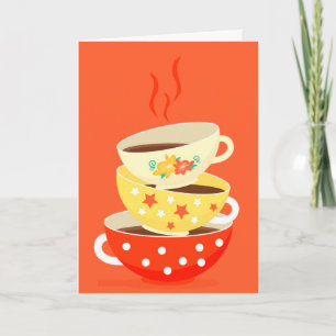 Retro tea vintage tea kopp födelsedagstest kort