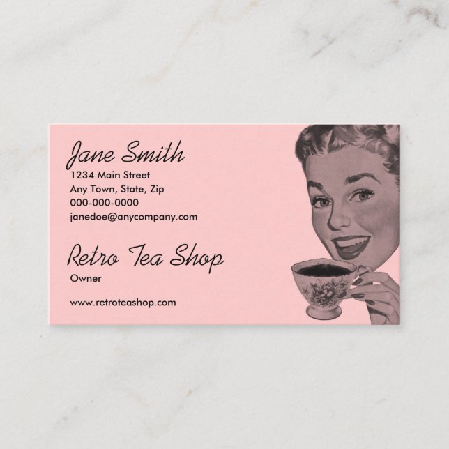 Retro Tea Visitkort (Framsida)