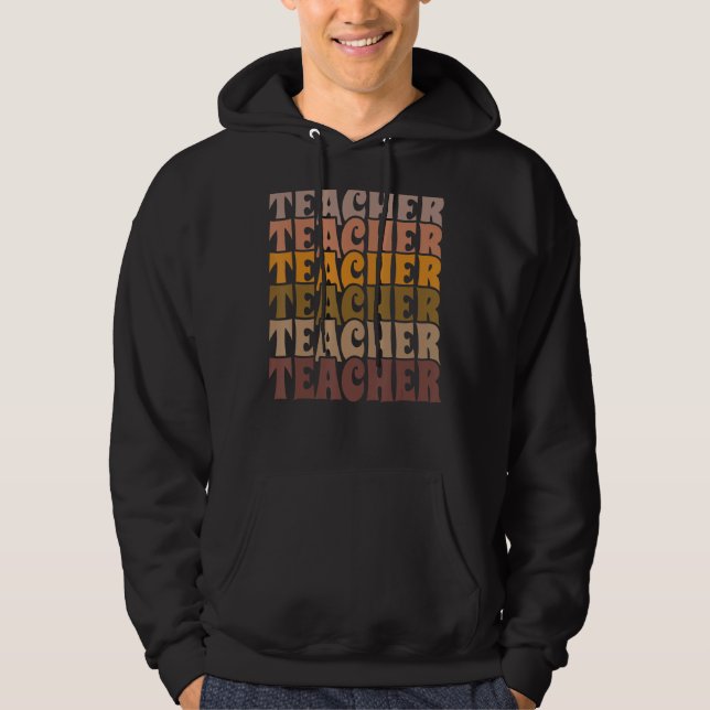 Retro Teacher Boho Teacher Oversized Trendig Teach Hoodie (Framsida)