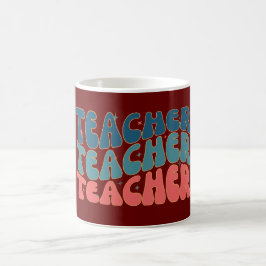 Retro Teacher Colorful School Teacher Kaffemugg