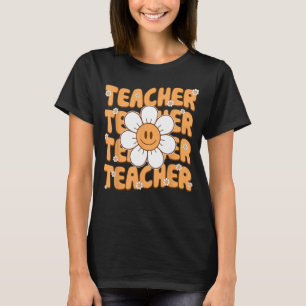 Retro Teacher Flower Graphic Förra dagen i School  T Shirt