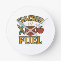 Retro Teacher Fuel Wall Clock - Lärargåva