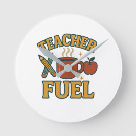 Retro Teacher Fuel Wall Clock - Lärargåva Rund Klocka