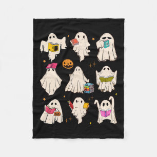 Retro Teacher Halloween Ghost läser mer Bokar Teac Fleecefilt