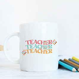 Retro Teacher i Colorful 70-talet Stil Kaffemugg