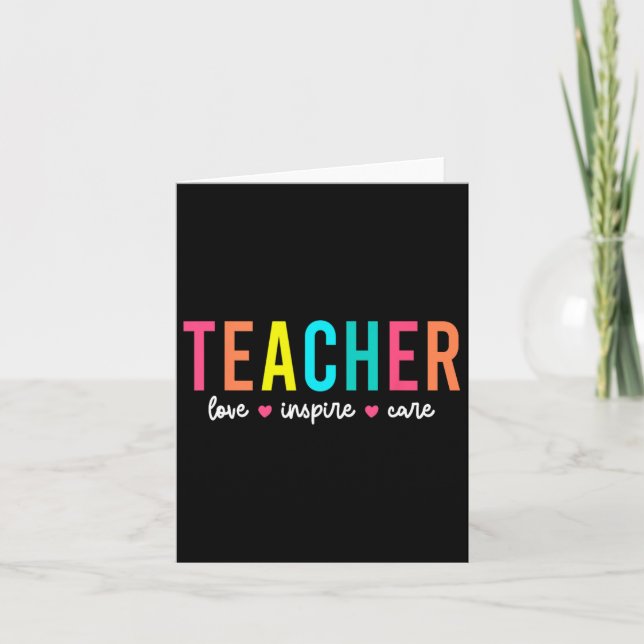 Retro Teacher Inspirational Back to school Costume Kort (Framsida)