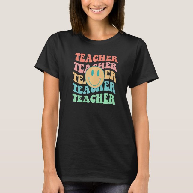 Retro Teacher inspirationerande färgämne Sc T Shirt (Framsida)