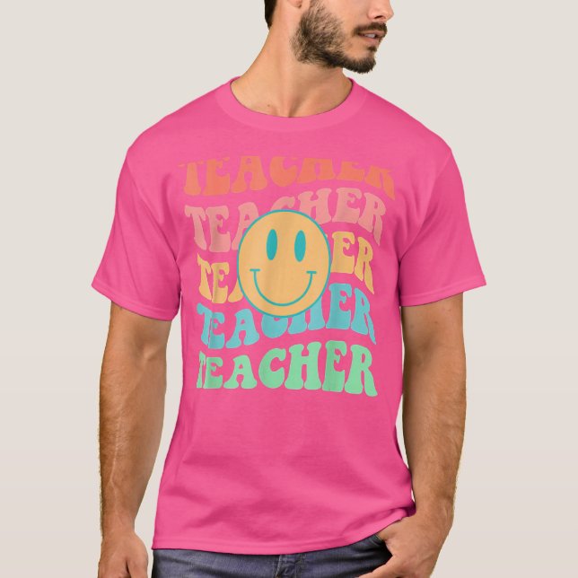 Retro Teacher inspirationerande färgämne Sc T Shirt (Framsida)