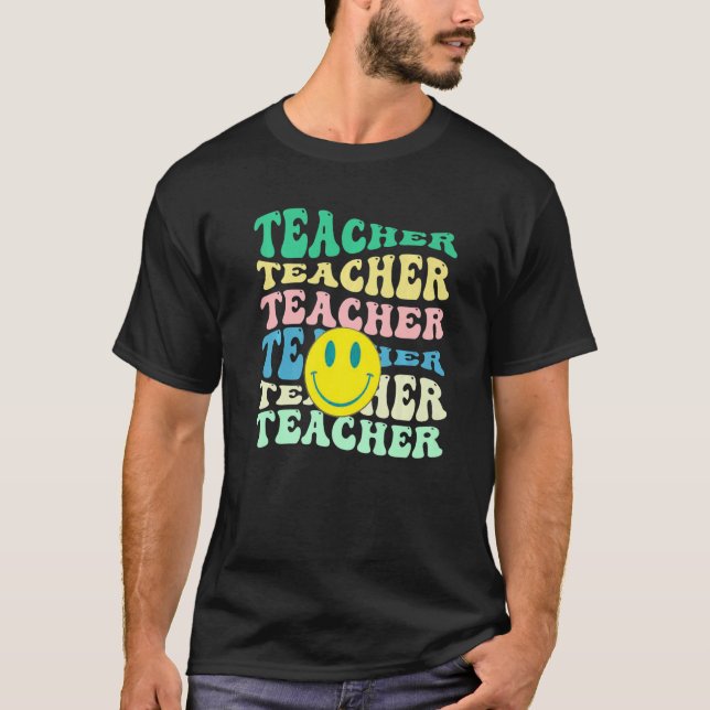 Retro Teacher inspirationerande färgämne Sc T Shirt (Framsida)