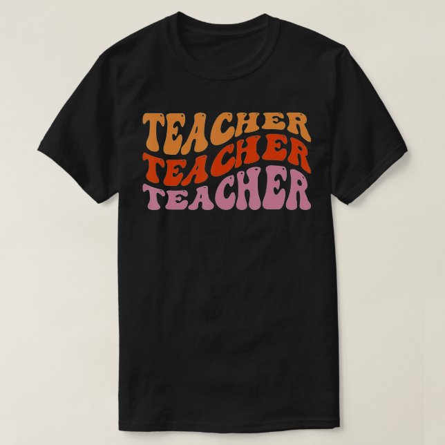 Retro Teacher inspirationerande färgämne Sc T Shirt (Design framsida)