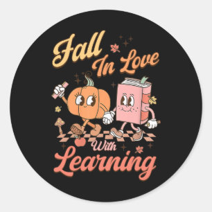 Retro Teacher kommer till Kärlek med inlärningshös Runt Klistermärke