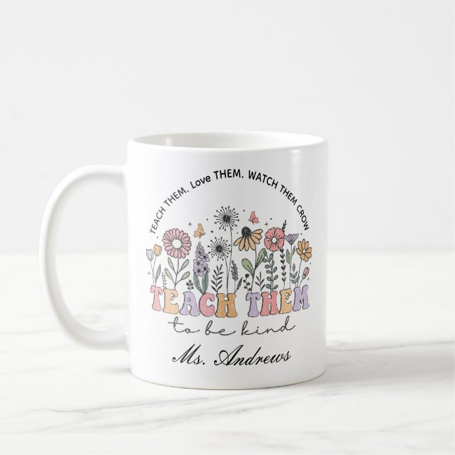 Retro Teacher, lär dem vara vänliga Kaffemugg (Vänster)