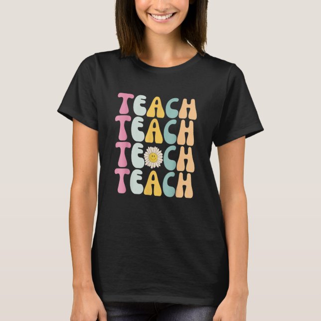Retro Teacher Lära Studenter Women Inspirationa T Shirt (Framsida)