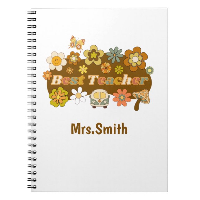 Retro Teacher Notebook Anteckningsbok (Framsidan)
