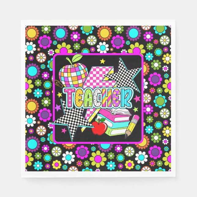 Retro Teacher Paper Dinner Napkins Pappersservett (Framsidan)