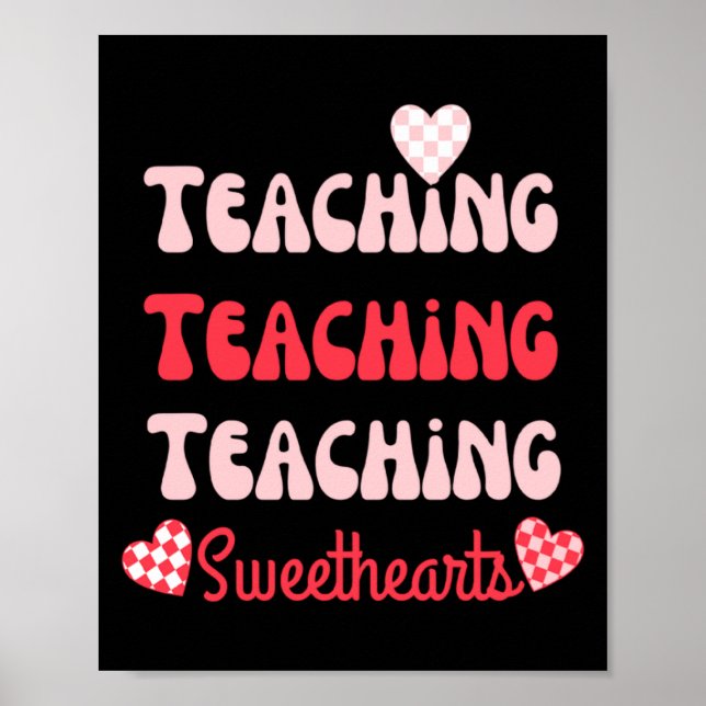 Retro Teacher Valentines Day 2023 Teaching Sweethe Poster (Framsidan)