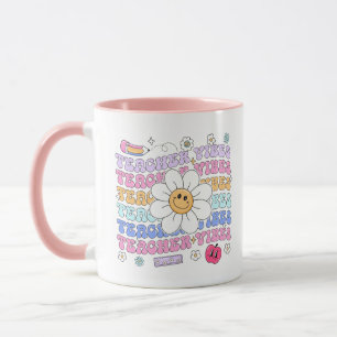 Retro Teacher Vibes uppskattning Mugg
