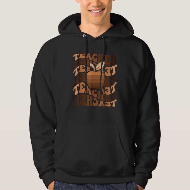 Retro Teachers Black History Month Daisy Melanin C Hoodie (Framsida)