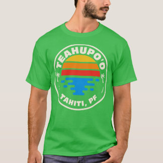 Retro Teahupoo Tahiti Vintage Beach Emblem T Shirt