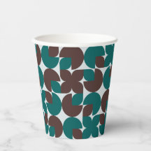 Retro Teal & Brown Organic Shapes