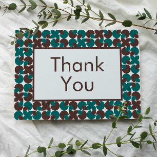Retro Teal & Brown-Snäckor med brun Tack Kort