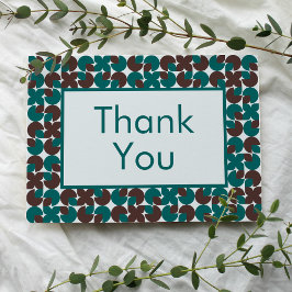 Retro Teal & Brown Snäckor med Teal Tack Kort