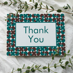 Retro Teal & Brown Snäckor med Teal Tack Kort