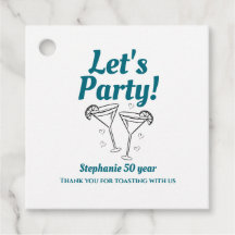 Retro Teal Cocktail Kvinnas 50-årsfest