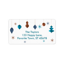 Retro Teal Copper Navy Ornamand Snöflingor