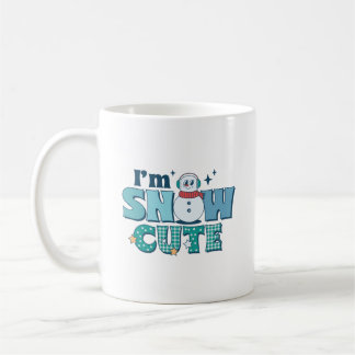 Retro Teal I är Snö Cute Winter Snögubbe Kaffemugg