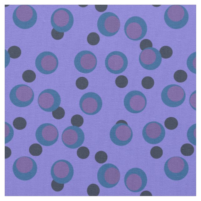 Retro Teal & Lila Atomär Omloppsbana Tyg (Närbild)