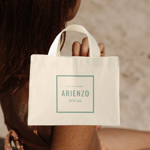 Retro Teal Social Media Influencer Promotional Mini Tygkasse