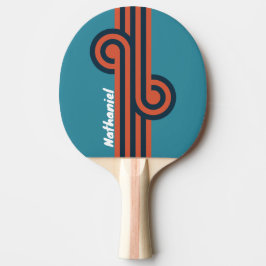 Retro Teal Stänk Slinga med Namn Pingisracket