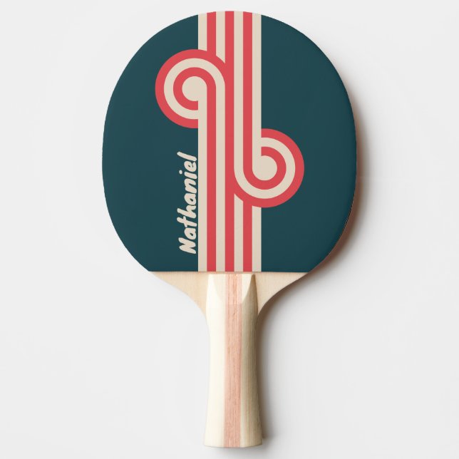 Retro Teal Vibe Loop med namn Pingisracket (Framsidan)