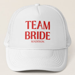 Retro Team Bride Bachelorette Red Pink Keps