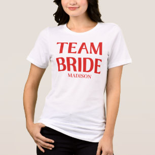 Retro Team Brud Sjungbrud Röd Rosa T Shirt