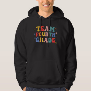Retro Team Fjärde Klass-läraren för Boys Girls 4:e Hoodie